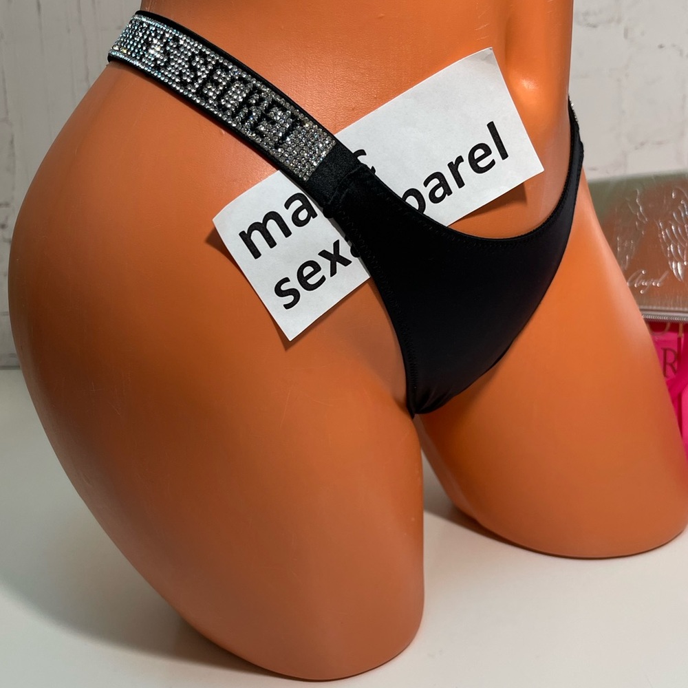 VS XS S M XL SHINE STRAP LOGO BOMBSHELL BRAZILIAN SMOOTH PANTY